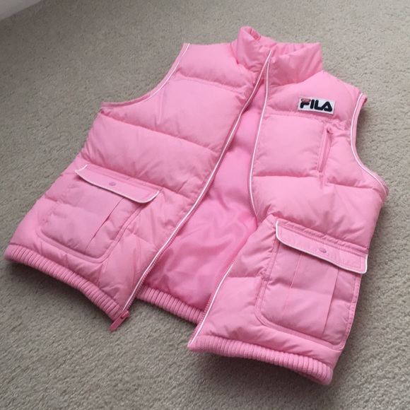 fila puffer jacket pink